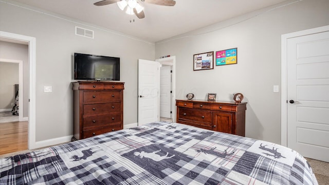 4225 Election House Rd NW, Lancaster, OH 43130 - bedroom with ceiling fan and wood finished floors