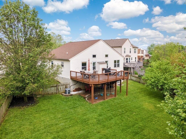 3102 Menzola Dr, Columbus, OH 43228 - back of house featuring a wooden deck, central AC, and a shingled roof