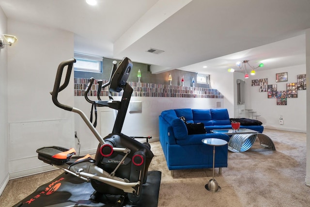 3998 Kul Cir S, Hilliard, OH 43026 - exercise area with carpet, baseboards, and visible vents