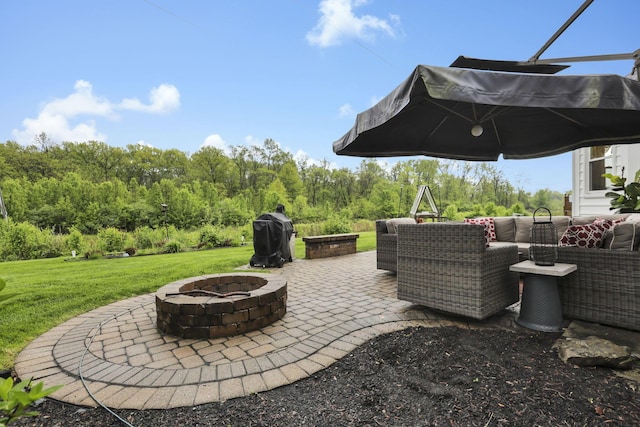 4650 Commons Park Dr, New Albany, OH 43054 - view of patio / terrace with an outdoor fire pit and grilling area