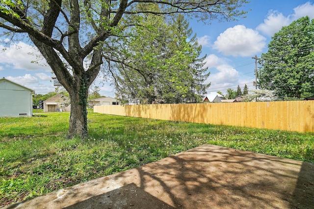 view of yard with fence