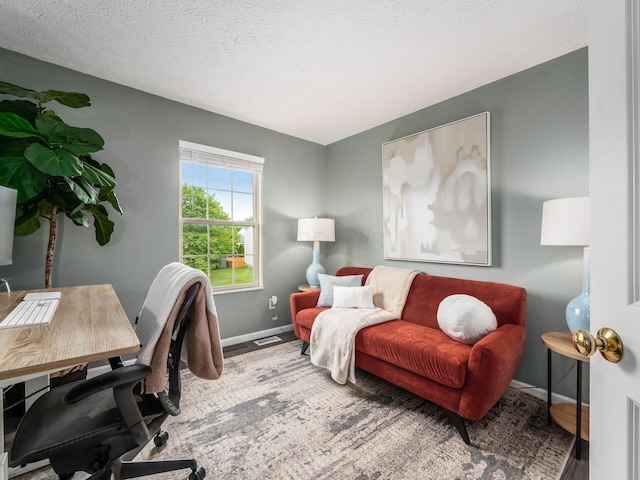 2284 Brisum Way, Hilliard, OH 43026 - office space with baseboards, wood finished floors, and a textured ceiling
