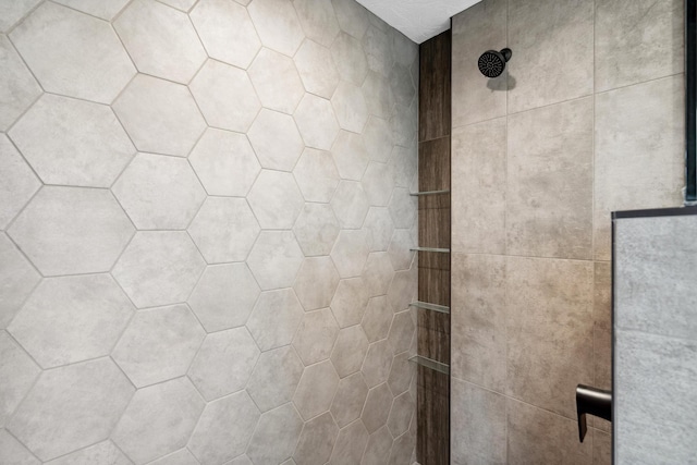 interior details with tiled shower