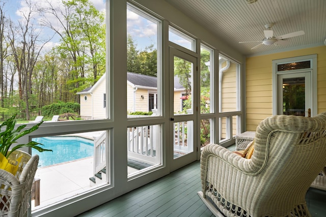 7870 Cook Rd, Plain City, OH 43064 - sunroom / solarium featuring ceiling fan