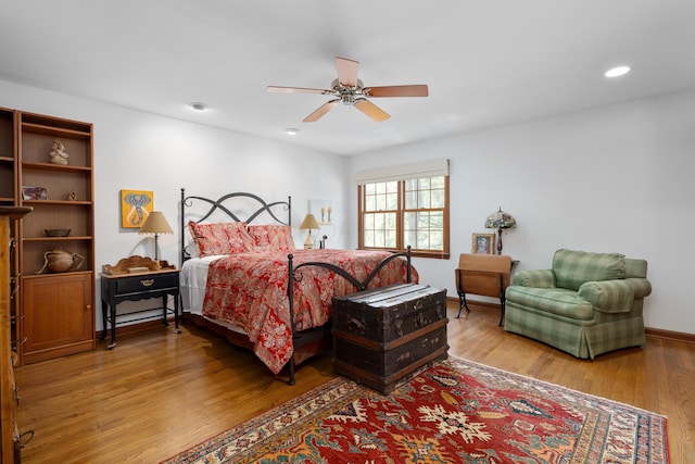 7870 Cook Rd, Plain City, OH 43064 - bedroom with wood finished floors, a ceiling fan, and recessed lighting