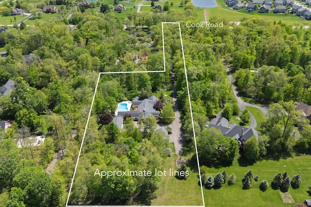 7870 Cook Rd, Plain City, OH 43064 - aerial view of residential area featuring property boundaries highlighted