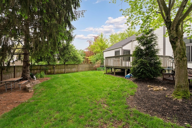 5372 Thistledown Dr, Columbus, OH 43221 - view of yard featuring a wooden deck