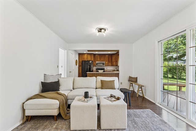 4188 Gavin Ln, Upper Arlington, OH 43220 - living room featuring baseboards and dark wood finished floors