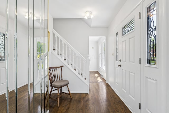 4188 Gavin Ln, Upper Arlington, OH 43220 - foyer with wood finished floors, stairs, and baseboards
