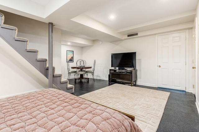 bedroom featuring baseboards and recessed lighting