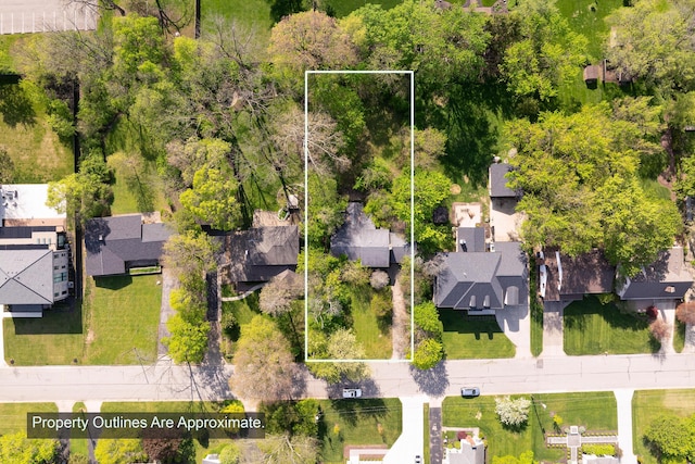 bird's eye view with a residential view