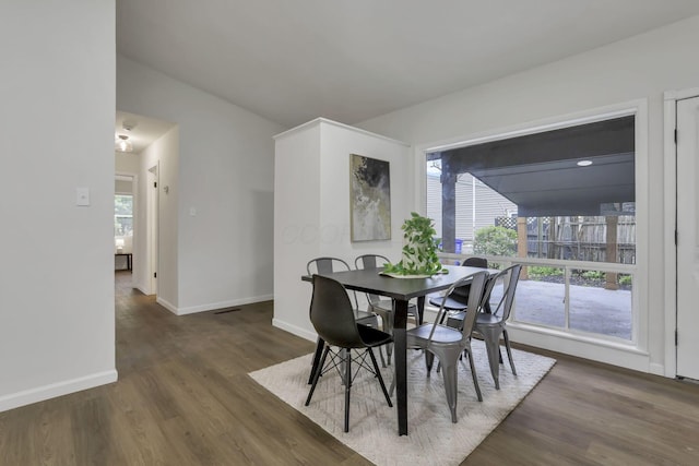 4502 Aragon Ave, Columbus, OH 43227 - dining space with baseboards, plenty of natural light, and wood finished floors