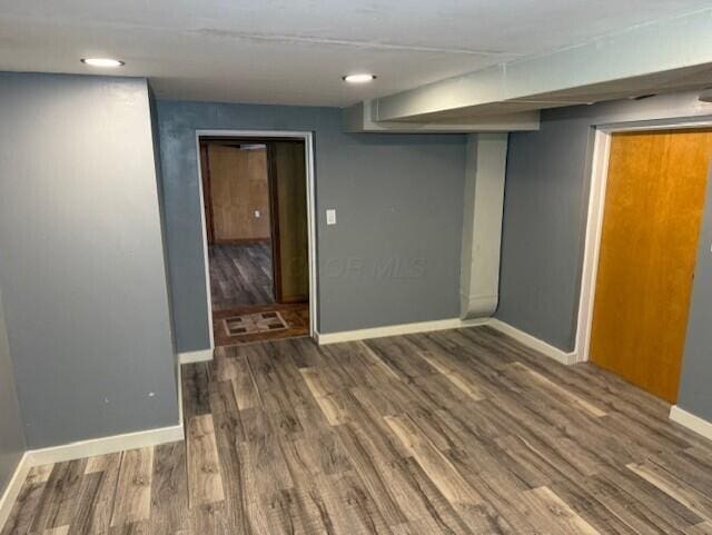 8165 Busey Rd, Pickerington, OH 43147 - finished below grade area featuring baseboards, wood finished floors, and recessed lighting