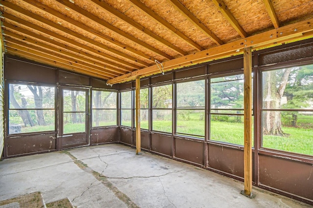 unfurnished sunroom featuring plenty of natural light
