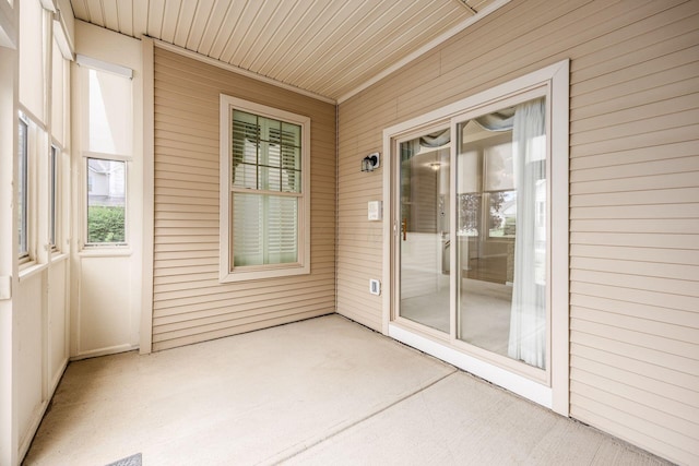 view of unfurnished sunroom