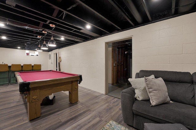 591 French Dr, Columbus, OH 43228 - recreation room featuring billiards and wood finished floors