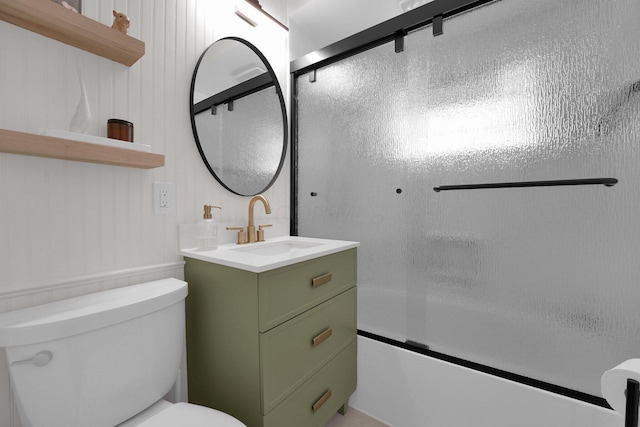 591 French Dr, Columbus, OH 43228 - full bath with toilet, vanity, and shower / bath combination with glass door