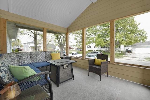 591 French Dr, Columbus, OH 43228 - sunroom with vaulted ceiling and a residential view