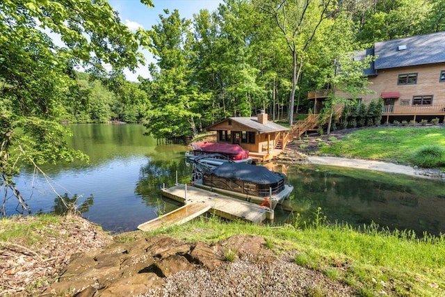 659 Natchez Ln, Sugar Grove, OH 43155 - dock featuring a water view and a forest view