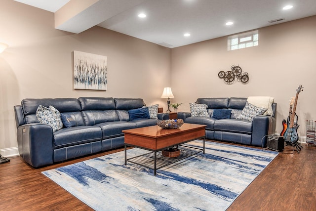 5464 Slater Rdg, Westerville, OH 43082 - living room with wood finished floors, baseboards, and recessed lighting