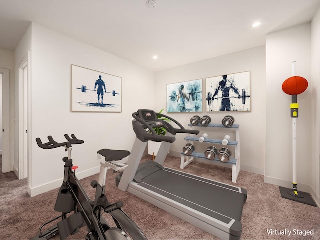 460 S Lane Unit 460, Columbus, OH 43206 - workout room with carpet, baseboards, and recessed lighting