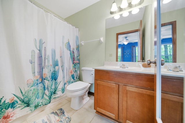 12094 Beech Tree Ct S, Thornville, OH 43076 - bathroom with tile patterned flooring, vanity, toilet, and plenty of natural light