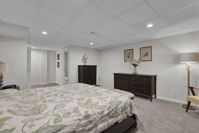 4215 Mack Ct, Powell, OH 43065 - carpeted bedroom with a drop ceiling, baseboards, and recessed lighting