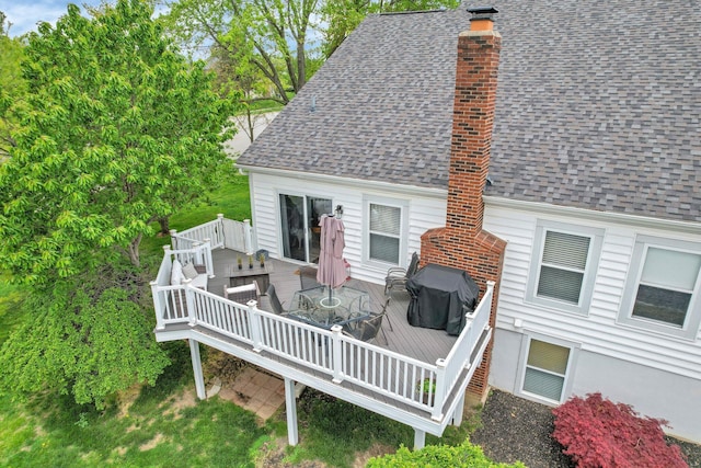4215 Mack Ct, Powell, OH 43065 - wooden deck with outdoor dining space