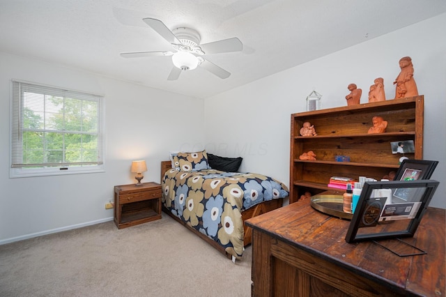 1211 Darcann Dr, Columbus, OH 43220 - bedroom with light carpet, baseboards, and a ceiling fan