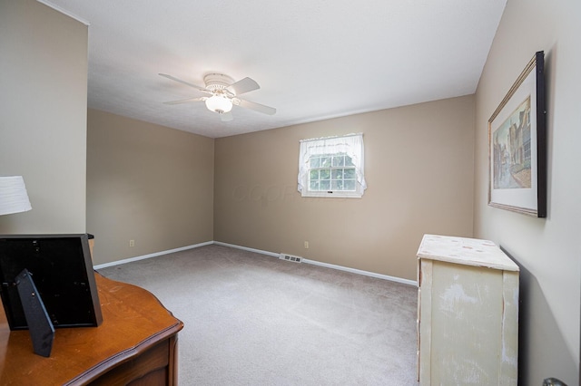 1211 Darcann Dr, Columbus, OH 43220 - interior space featuring carpet floors, a ceiling fan, and baseboards