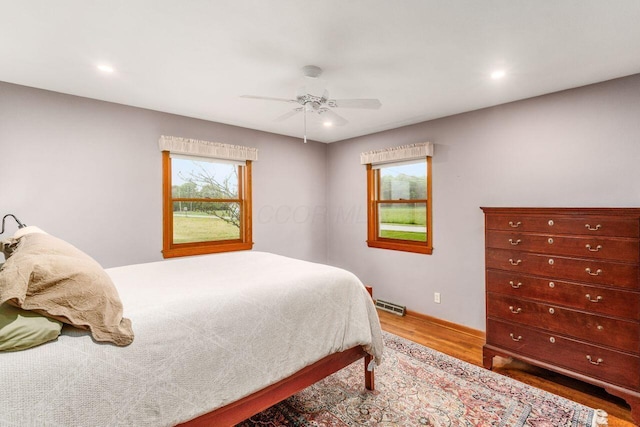 2040 Riggs Rd, Newark, OH 43055 - bedroom featuring wood finished floors, recessed lighting, baseboards, and ceiling fan