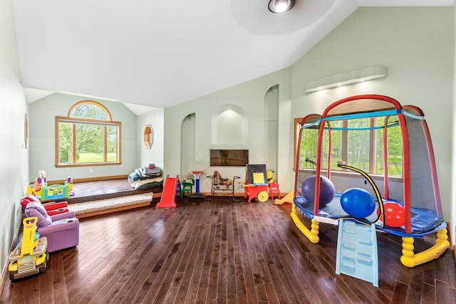 3100 Kropp Rd, Grove City, OH 43123 - recreation room featuring vaulted ceiling and hardwood / wood-style flooring