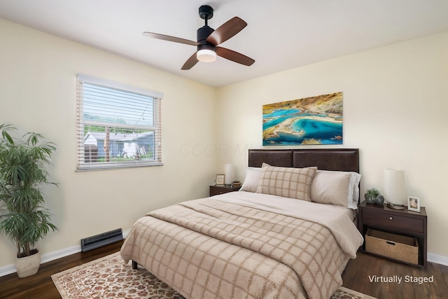 1825 Ormond Ave, Columbus, OH 43224 - bedroom with baseboards, wood finished floors, and a ceiling fan