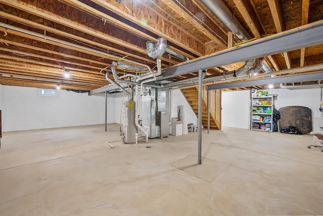 119 Harvard Loop, Delaware, OH 43015 - below grade area with gas water heater and stairway