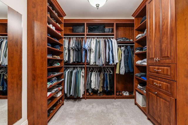 9378 Pine Creek Dr, Powell, OH 43065 - walk in closet featuring light colored carpet