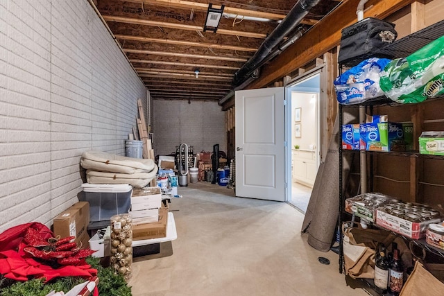 9378 Pine Creek Dr, Powell, OH 43065 - unfinished below grade area with brick wall