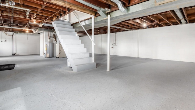 255 S Preston St, Centerburg, OH 43011 - unfinished basement featuring stairway and water heater