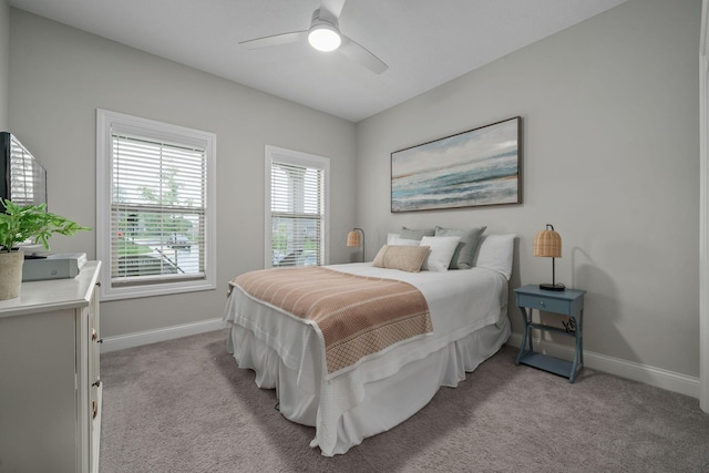 6678 Trinity Mist Way, Delaware, OH 43015 - bedroom featuring baseboards, light colored carpet, and ceiling fan