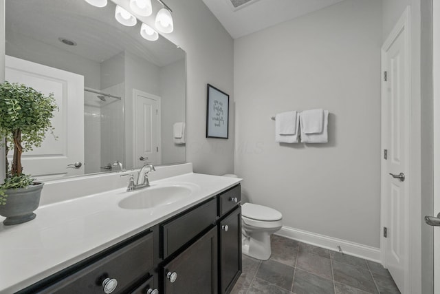 6678 Trinity Mist Way, Delaware, OH 43015 - full bathroom featuring baseboards, a shower, toilet, and vanity