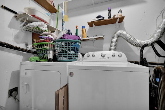 laundry area featuring washer and dryer