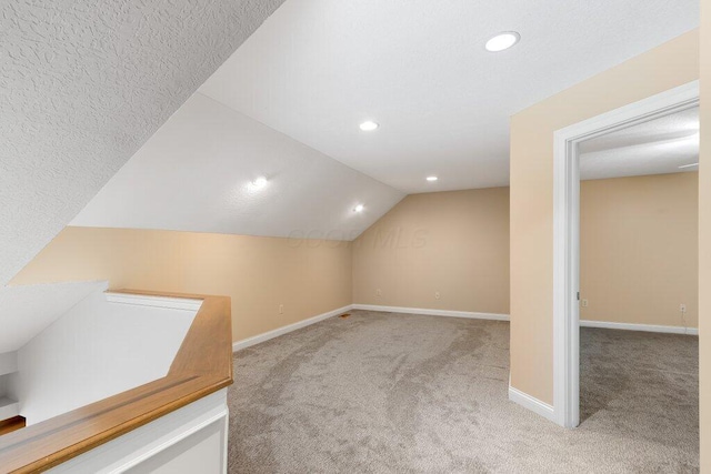 6575 Wensley Ct, Westerville, OH 43082 - bonus room with light colored carpet, recessed lighting, baseboards, and vaulted ceiling
