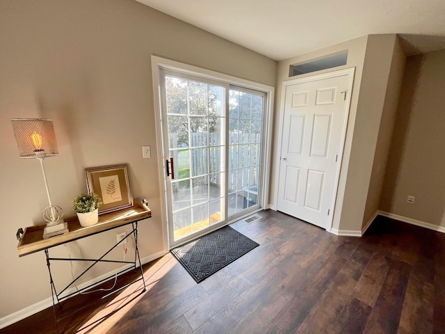 755 Parkbluff Way, Lewis Center, OH 43035 - doorway featuring dark wood-style floors and baseboards