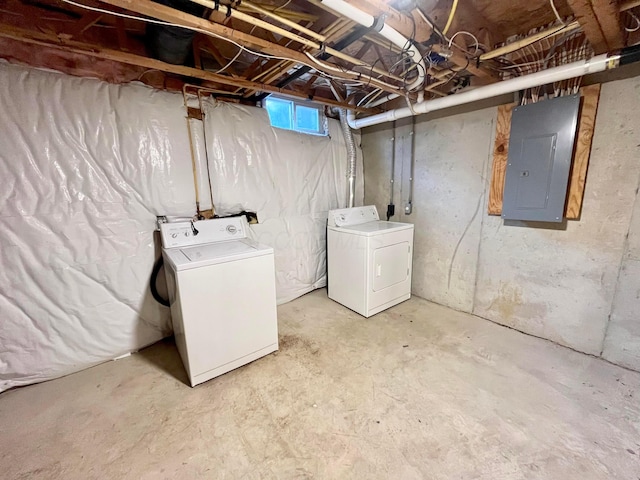755 Parkbluff Way, Lewis Center, OH 43035 - unfinished below grade area featuring washing machine and dryer and electric panel