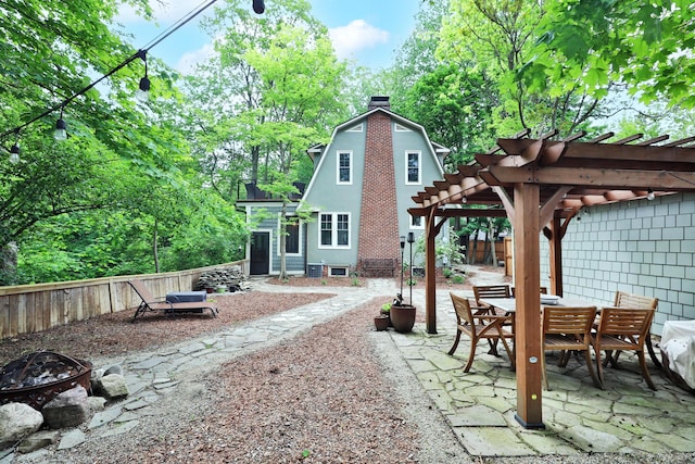 2663 Glen Echo Dr, Columbus, OH 43202 - view of patio / terrace with an outdoor fire pit and a pergola