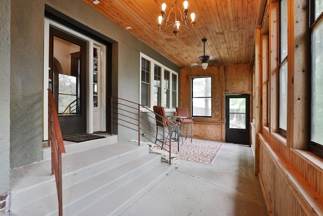 2663 Glen Echo Dr, Columbus, OH 43202 - sunroom / solarium featuring a chandelier