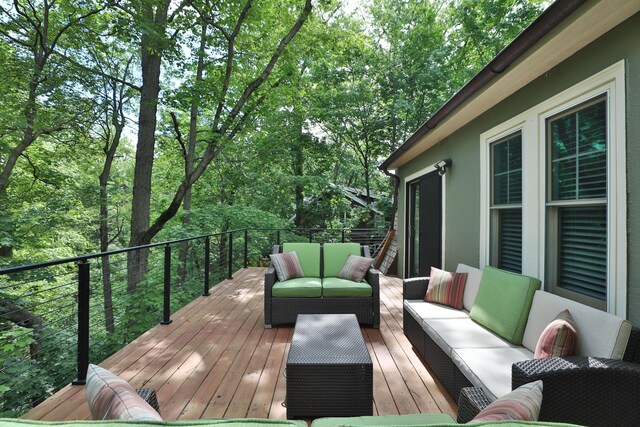 2663 Glen Echo Dr, Columbus, OH 43202 - wooden deck featuring an outdoor living space