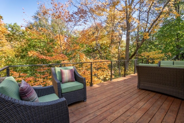 2663 Glen Echo Dr, Columbus, OH 43202 - wooden deck with an outdoor living space
