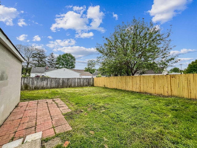 view of yard with a patio area