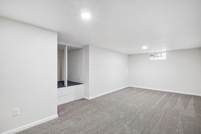 3476 Beulah Rd, Columbus, OH 43224 - basement featuring carpet floors, baseboards, and recessed lighting