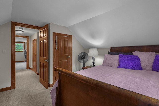 6334 Hansley Rd SE, Sugar Grove, OH 43155 - bedroom featuring carpet flooring, vaulted ceiling, and baseboards